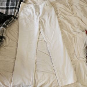 White Womens Straight-Leg Pants
